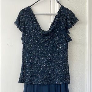 Formal Navy Blue Sequin Dress